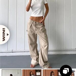 Lioness Miami Vice Pants Beige Size Small (4)